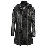 Decrum Brown Hooded Parka Leather Coat Real Leather Jackets For Women