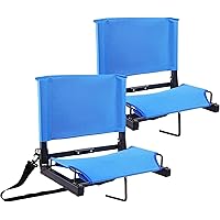 Ohuhu Bleacher Seat with Backrest, Stadium Seats for Bleacher Chairs with Back Support Portable Bleachers Seat with Shoulder Straps and Hook for Sports Events Baseball Soccer Kayak Boat