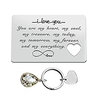 Engraved Wallet Insert Card for Boyfriend Husband Fiance I Love You Gifts for Him Anniversary Card Gifts Christmas Birthday Gifts Valentines Day Gifts for Men