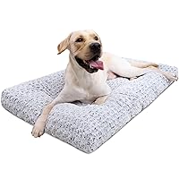Washable Dog Bed Deluxe Plush Dog Crate Beds Fulffy Comfy Kennel Pad Anti-Slip Pet Sleeping Mat for Large, Jumbo, Medium, Small Dogs Breeds, 35