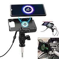 GUAIMI Motorcycle Phone Mount 2 in 1 Wireless/USB Quick Charger Holder Original Handlebar Attachment Mobile Phone Holder Compatible with K1600GT K1600GTL R1200RT R1200RT LC R1250RT