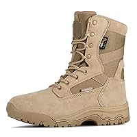 FREE SOLDIER Men’s Tactical Boots 8 Inches Lightweight Combat Boots Durable Suede Leather Military Work Boots Desert Boots