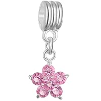 RUBYCA Flower Crystal Rhinestone Charm Pendant Beads Various Color for Jewelry Making