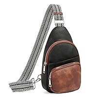 Small Sling Bag for Women, Vegan Leather Fanny Pack Crossbody Bags for Women, Chest Bag With Guitar Strap