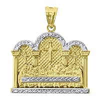10k Gold Two tone Dc Mens Lion Head Height 31.1mm X Width 29.3mm Religious Charm Pendant Necklace Jewelry for Men