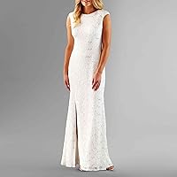 Adrianna Papell Hailey Women's Lace Cap Sleeeve Gown