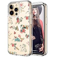 ICEDIO for iPhone 14 Pro Case with Screen Protector,Slim Fit Crystal Clear Cover with Fashion Designs for Girls Women,Durable Protective Phone Case 6.1