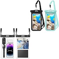 JOTO 2 Pack Waterproof Phone Case Holder Pouch Bundle with JOTO 2 Pack Large Waterproof Phone Pouch