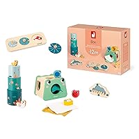 Janod Toy Box - 4 Piece Subscription Learning Set - Early Learner Essentials - Ages 12 Months+ - J04063