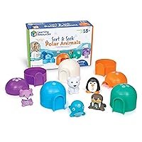 Learning Resources Sort & Seek Polar Animals, Toddler Activities, Educational Toy Set Color, Teaching Toys, 15 Pieces, Age 18 Months+ Gifts for Boys and Girls