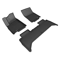 3D MAXpider Custom Fit Kagu Floor Mat (Black) Compatible with Rivian R1T 2022-2024 - Full Set