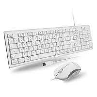 Macally Full Size USB Wired Mac Keyboard and Mouse Combo - Compatible Ergonomic Apple Keyboard and Mouse with Mac Shortcuts and Number Keypad for Mac Mini Pro, iMac Computer, MacBook Pro Air Laptops