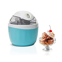 Electric Ice Cream Maker - Old Fashioned Soft Serve Ice Cream Machine Makes Frozen Yogurt or Gelato in Minutes - Fun Kitchen Appliance - Modern Style - Blue - 1 Pint