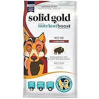 Solid Gold Nutrientboost Wolf King Large Breed Dog Food - Whole Grain Dry Dog Food Kibble Made with Real Bison, Brown Rice & Sweet Potato - Omega 3, Superfood & Digestive Probiotics - 22 LB Bag