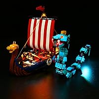 Light kit for Lego Viking Ship and the Midgard Serpent 31132 (Lego Set is not included) (Classic)