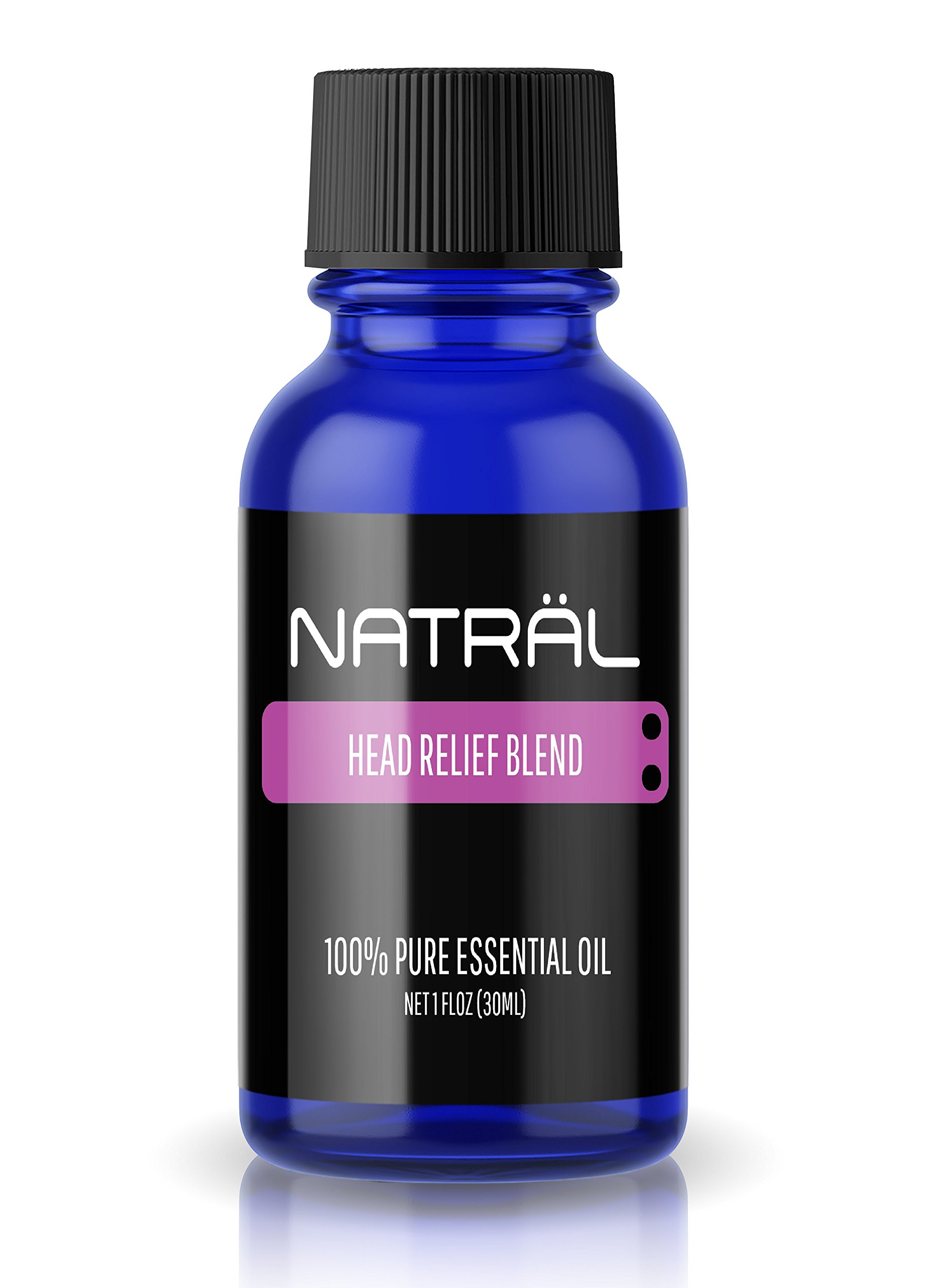 NATRÄL Head Relief Blend, 100% Pure and Natural Essential Oil, Large 1 Ounce Bottle