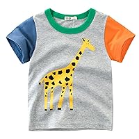 Boys Denim Top Tops T Baby Crewneck Toddler Clothes Years Kids Boys for 17 Short Shirts Animals Tee Boys Tops Boys Shirt