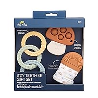 Itzy Ritzy's Teething Gift Set; Includes 1 Teething Mitt, 1 Popper Toy & 3 Linking Rings
