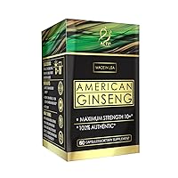 Actif American Ginseng - 100% Authentic 10 Year Old Ginseng, Non-GMO, 500mg - Made in USA