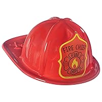Amscan First Responders Red Plastic Fireman Kids Hat - Pack of 1 - Perfect Party Favor, Imaginative Play & Dress Up