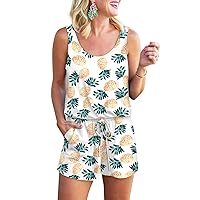RAISEVERN Womens Rompers Jumpsuits Sleeveless Summer Camisole Tank Top Short Pants Rompers