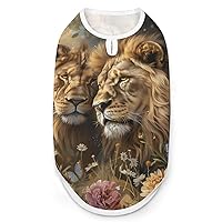 Couple Lions in Love Dog Vest Printed Pets Coat Dog Shirts Lightweight Dog Summer T Shirts Clothes 2XL