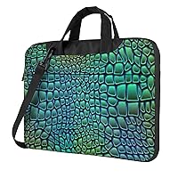 Alligator Skin Print Large Capacity Portable Crossbody Cute Laptop Bag For Women Men, 13 14 15.6 in