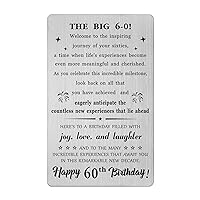 60th Birthday Card - 60th Birthday Gifts for Men Women - 60 Year Old Birthday Engraved Wallet Card for Him Her