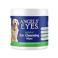 ANGELS' EYES Ear Cleansing Wipes for Dogs and Cats Removes Dirt, Wax, Odor Reduce Infections and Itching No Artificial Colors or Fragrance 100ct