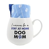 Pavilion - I Wanna Be A Stay At Home Dog Mom - 15.5 oz Mug & Novelty Patterned 9-13 US Women Pawprint K-9 Puppy Doggy Rescue Adoption Dog Mom Wife Girlfriend Gift Present