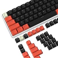PBT Keycaps 108 Keys OEM Profile Double-Shot Full Keycap Set ANSI Layout for Mechanical Keyboard, Compatible with MX Switches Cherry/Gateron/Kailh/Akko Switch(Orange & Black & White, Only Keycaps)