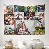 Black Family Tapestry, Custom Photo Collage Wall Tapestry Customized Backdrop with Picture for Room Decor Funny Tapestries Decoration Gifts (Horizontal 12 Photos Collage) 24x42 Inch