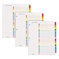 OneStep Binder Dividers, 31 Tab Daily Divider Sets, Customizable Table of Contents, Reversible Multicolor Tabs, Numbered 1–31, 3 Sets (89402)