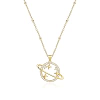 18K Gold Moon Star Lion Evil Eye Pendant Necklace Medallion Paperclip Chian Choker Layering Jewery for Women Girls