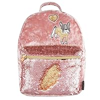 Style. Lab Crushed Velvet Sequin Pocket Mini Backpack, Purple