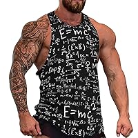 Science Math Formula Men's Workout Tank Top Casual Sleeveless T-Shirt Tees Soft Gym Vest for Indoor Outdoor 4XL