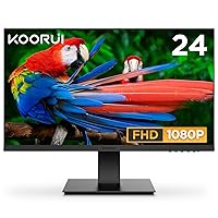 KOORUI Computer Monitor 24 inch Full HD (1920 x 1080p) 99% sRGB Display 75Hz with HDMI, VGA,Frameless, 75 x 75 mm VESA Mountable, PC Monitor for Home, Gaming or Office, Black