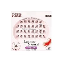 Looks So Natural Trio Lash Medium Combo Pack, False Eyelashes with Tapered End Technology, 3D Lengths & Angles, Easy Grip Tray with Built-In Glue Pocket, 30 Trio Lashes in Short & Medium Lengths