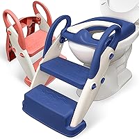Potty Training Seat With Step Stool - Toddler Potty Seat - Kids Toilet Seat Attachment For Boys & Girls - Toddler Potty Training Toilet With 2 Step System - Potty Seat For Toilet - Blue - Bpa Free
