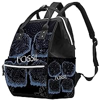 Fish Fossil Diaper Bag Backpack Baby Nappy Changing Bags Multi Function Large Capacity Travel Bag