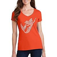 Threadrock Women's Mermaid Typography V-Neck T-Shirt