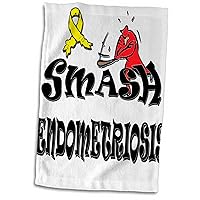 3dRose Blonde Designs Smash The Causes - Smash Endometriosis - Towels (twl-195966-1)
