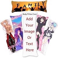Personalized Body Pillow Case Custom Photos or Text Two-Sides Printed Cushion Covers,Customize Anime Character Pillowcase,Love/Wedding/Idol/Pet Image Throw Pillow Cover,King 5ft (20