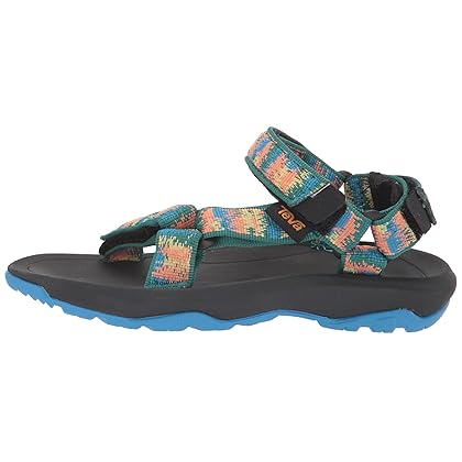 Teva Hurricane XLT 2 Sport Sandal, Iridescense Ibiza Blue/Nectarine, 1 US Unisex Little Kid