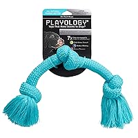 Playology Dri Tech Rope Dog Chew Toy - for Large Dog Breeds (35lbs and Up) Peanut Butter Scented Dog Toys for Heavy Chewers - Engaging, All-Natural, Interactive and Non-Toxic