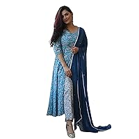 Indian Kurti for Womens With Pant & Dupatta | Rayon Printed Long Kurta Partywear Kurtis For Women Tunic Tops