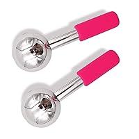 ICE Globes for FACIALS by FABELEGANTE' | Unbreakable Stainless Steel Magic Cooling Beauty Facial Ice Globes for face, Neck & Body | Cryo Sticks & Cold Roller for face Puffiness Set of 2 (Pink)
