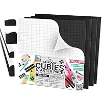 Bearly Art CUBIES The Shadow Collection - Adhesive Foam Tape for DIY Arts and Crafts - Double Sided Tape - Mega Pack with 1248 Total Pieces - Precut Squares & Strips