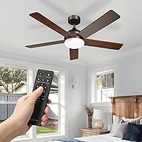 OREiN Ceiling Fans with Lights and Remote, 52 Inch 5500 CFM LED Ceiling Fan, 2400lm Dimmable 6CCT LED Light, Noiseless Reversible Indoor Ceiling Fans with Lights for Bedroom, FCC/CEC/DOE Listed