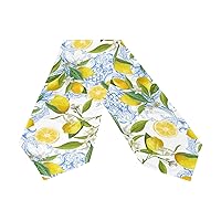 ALAZA Double-Sided Baroque Yellow Lemon Table Runner 13 x 70 Inches Long,Table Cloth Runner for Wedding Party Holiday